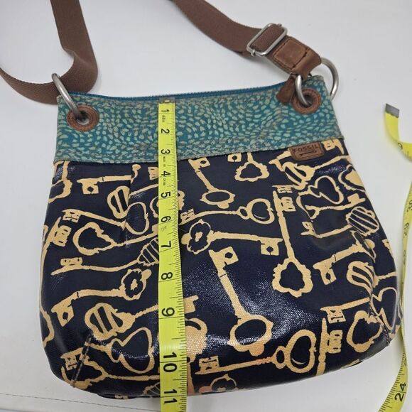 FOSSIL Key Per Crossbody Shoulder Bag Coated Canvas Adjustable Strap Y2K - Picture 13 of 16